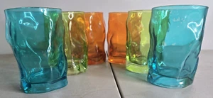 Back to the 60's & 70's...Small Glass Tumblers in 3 colors-set of 6 - Picture 1 of 3