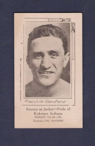 RARO 1920 FRANKIE JACKIE SANDERS BOXEO PUBLICIDAD TARJETA BOXEADOR KOKOMO INDIANA - Imagen 1 de 2