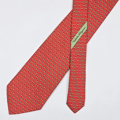 Corbata Salvatore Ferragamo Corbata Seda Floral y Abeja en Naranja Rojo Foto 1 de 4