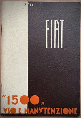 FIAT 1500- Libretto originale Uso Manutenzione-5° Edizione-1936- - Immagine 1 di 3