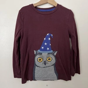 Mini Boden Wizard Owl Applique Shirt GUC 7-8 Plum Purple - Picture 1 of 7