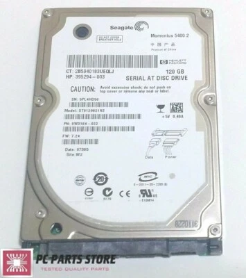Seagate ST9120821AS 2.5" SATA 120GB HARD DRIVE DATE 07385 100397877 REV D PARTS - Image 1 of 4