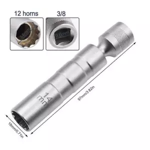 Zündkerzen Nuss 14 mm 3/8" Kerzenschlüssel mit Gelenk Zwölfkant Magnet Für BMW w - Bild 1 von 1