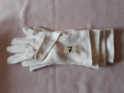 Baumwoll-Handschuhe 2 Paar weiß Gr 7 Trikothandschuhe aus Baumwolle NEU Beidseit - Bild 1 von 2