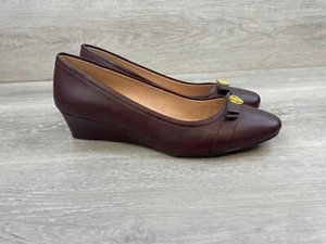 Cole Haan Malta W29120 Women's Loafer Shoes Slip-On Wedge 40mm Leather 9B Brown - Picture 1 of 11