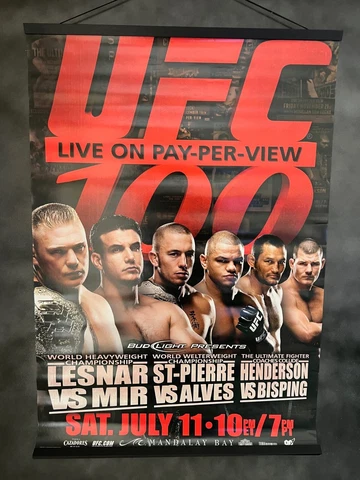 RARE OFFICIAL ZUFFA ERA UFC 100 POSTER  LESNAR ST-PIERRE BISPING HENDERSON MIR Cover