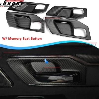 Panel de cubierta de manija de puerta delantera trasera TRX de carbono seco para Dodge Ram 1500 G/T 2020-25 Foto 1 de 4