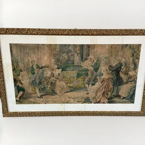quadro antico di Luigi XIV "Mozart alla corte di Maria Antonietta - Imagen 1 de 6