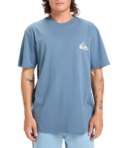 QUIKSILVER MENS T SHIRT.MINI LOGO CHINA BLUE COTTON SHORT SLEEVED TOP TEE W25 - Picture 1 of 9