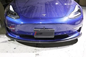 MD 1 STYLE CARBON FRONT LIP SPOILER FOR TESLA MODEL 3 - Picture 1 of 3