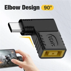 65W For Lenovo Square Charger To USB C Type C Power Adapter Converter Elbow - Picture 1 of 9