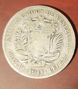 1911 2 BOLIVARES (VENEZUELA) - Picture 1 of 2