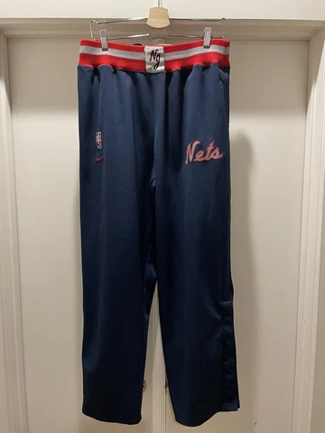 VTG Y2K Nike NBA New Jersey Nets Warm up Pants Red Blue Large 2000 Durant Kyrie Cover