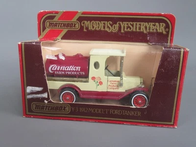 C984 Matchbox Modelli Del Passato Y-3 Ford T Tanker Carnation 1912 In Scatola - Immagine 1 di 4