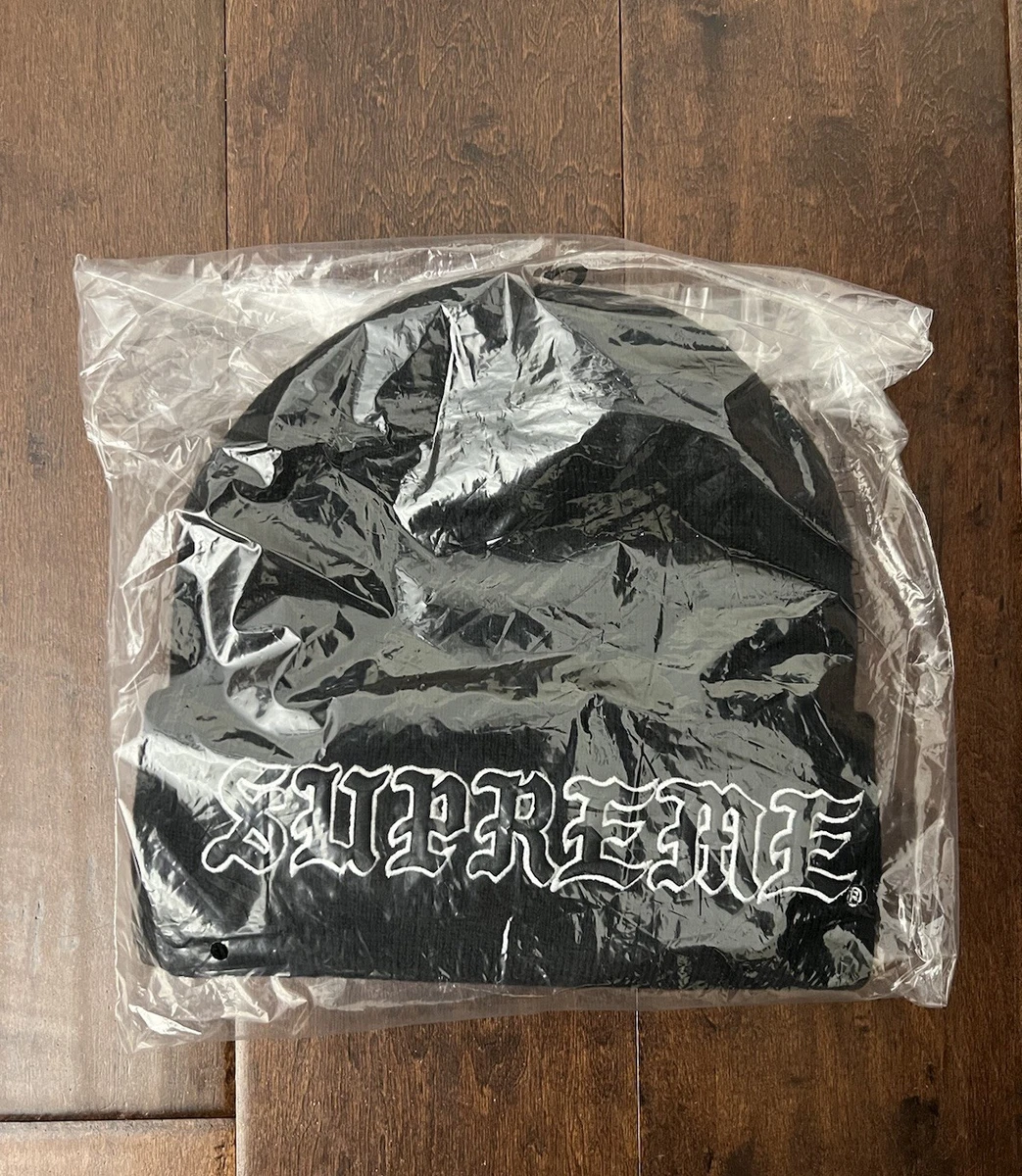 Supreme FW25 New Era Old English Logo Cotton Beanie Black One Size