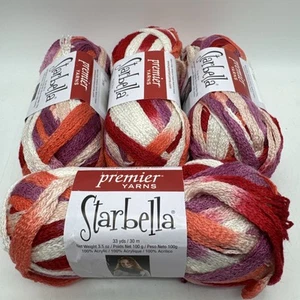 Premier Yarns Starbella Yarn Happy Pinks Color 04 Acrylic 6 PLY Lot Of 4 - Picture 1 of 6