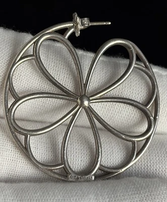 Pendiente Tiffany & Co Flor Margarita Aro Grande 1.5 pulgadas Plata de Ley 925 Foto 1 de 4