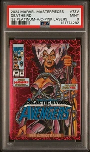 2024 MARVEL MASTERPIECES '92 PLATINUM V/C PINK LASERS 73V DEATHBIRD PSA 9 - Picture 1 of 2