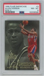 1996 Flair Showcase Allen Iverson Row 2, PSA 8 NM-MT, RC - Picture 1 of 2