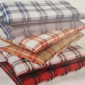 Flannel sheets HAPPIDEA Scottish BLUE BEIGE YELLOW - Picture 1 of 3