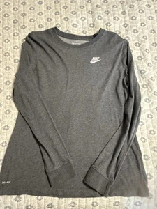 Girls Nike Dri-FIT Long Sleeve Dark Gray Shirt L - Picture 1 of 4