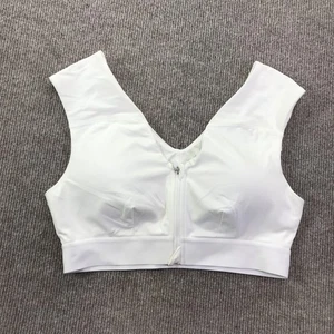 Tommie Copper Sports Bra Womens Large White Front Zip Compression Copper Znergy - Picture 1 of 17