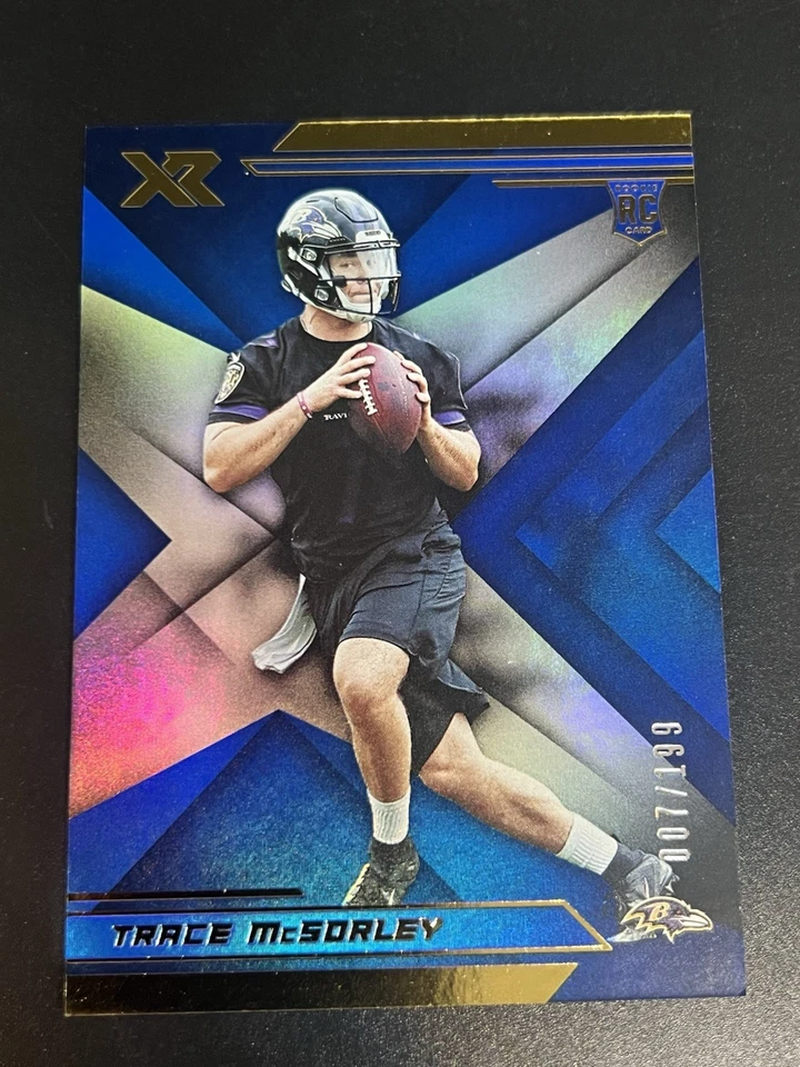 2019 Panini XR - Rookies Trace McSorley #169 Blue Parallel /199 (RC) - Ravens! - Image 1 of 2
