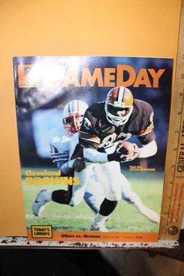 1985 Houston Oilers Football Program Gameday Cleveland Browns Ozzie Newsome - Image 1 of 4
