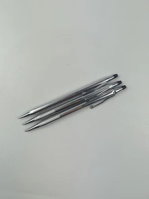 Lápices mecánicos y bolígrafo vintage cromados cruzados Foto 1 de 4