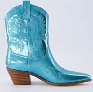 CUSHIONAIRE Blue LEON Western Cowboy Boots 8.5 - Picture 1 of 8