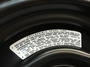 CUDA CHALLENGER COLLAPSIBLE SPACE SAVER TIRE STICKER DECAL 1970 1971 AAR T/A - Picture 1 of 3