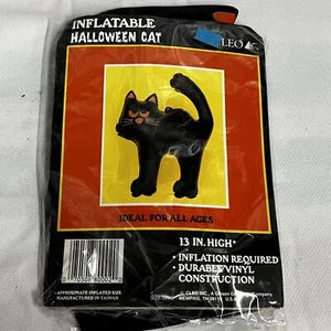 Vintage 1988 Cleo Black Cat Small Inflatable Halloween Decoration - Picture 1 of 3