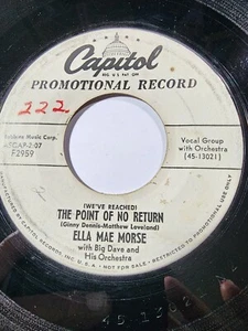 ELLA MAE MORSE The Point Of No Return CAPITOL F2959 Promo VG F3 - Picture 1 of 2
