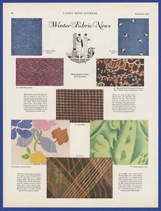 Vintage 1929 Winter Fabric New Styles Fashion Sewing Art Decor Print Ad 1920's - Picture 1 of 1