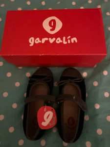 Garvalin Girls BALLET Flats Leather & Velvet Sz US 9 Eur 25 NIB - Picture 1 of 4
