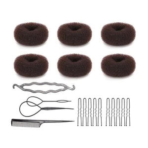 30 Pieces Hair Bun Shaper Set - Donut Hair Rings Sock Buns Black Magic Twist ... - Picture 1 of 7