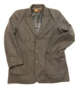 Territory Ahead Reserve Mens 42L Sport Coat Wool Blend Gray Striped Three Button - Picture 1 of 9