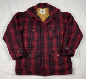 VTG Woolrich Mens 70s Buffalo Plaid Mackinaw Hunting Jacket Coat USA Lined Sz 40 - Picture 1 of 10