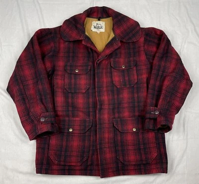 VTG Woolrich Mens 70s Buffalo Plaid Mackinaw Hunting Jacket Coat USA Lined Sz 40 - Image 1 of 4