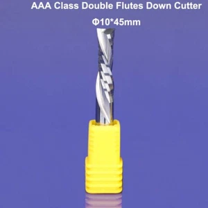 1pc Down Cut Two Double Flute Spiral Left-Handed CNC Wood Bits SHK 10mm CEL 45mm - Picture 1 of 2