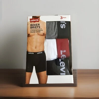 Levi's хлопок комфорта трусы-боксеры 3 упаковки, мужской размер маленький - Изображение 1 из 4