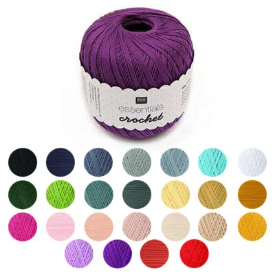 Rico Essentials Yarn Wool 100% Cotton 3 Ply Baby Mercerized Knitting Crochet 50g - Image 1 of 3