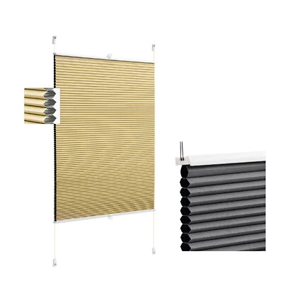 EUGAD Wabenplissee ohne Bohren Klemmfix Thermo Faltrollo Jalousie Zweifarbig - Bild 1 von 4
