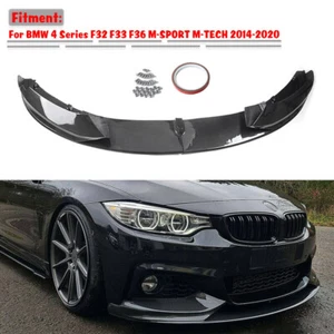 Carbon Style Front Lip Splitter For 2014-2020 BMW F32 4 Series M Sport Bumper US - Picture 1 of 13