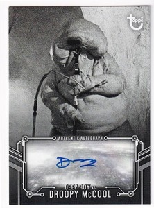 2020 Topps Star Wars Return Of The Jedi Black White Autograph Deep Roy As Droopy