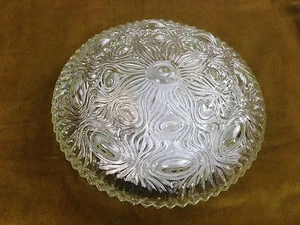 Design Deckenlampe RZB Leuchte rund Ice Glas 60er 70er Eisglas Mid Century - Picture 1 of 1