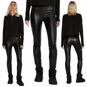 Womens Faux Leather Leggings Slim Fit Stretch Sleek Ladies Black Pants XS-L - Picture 1 of 8