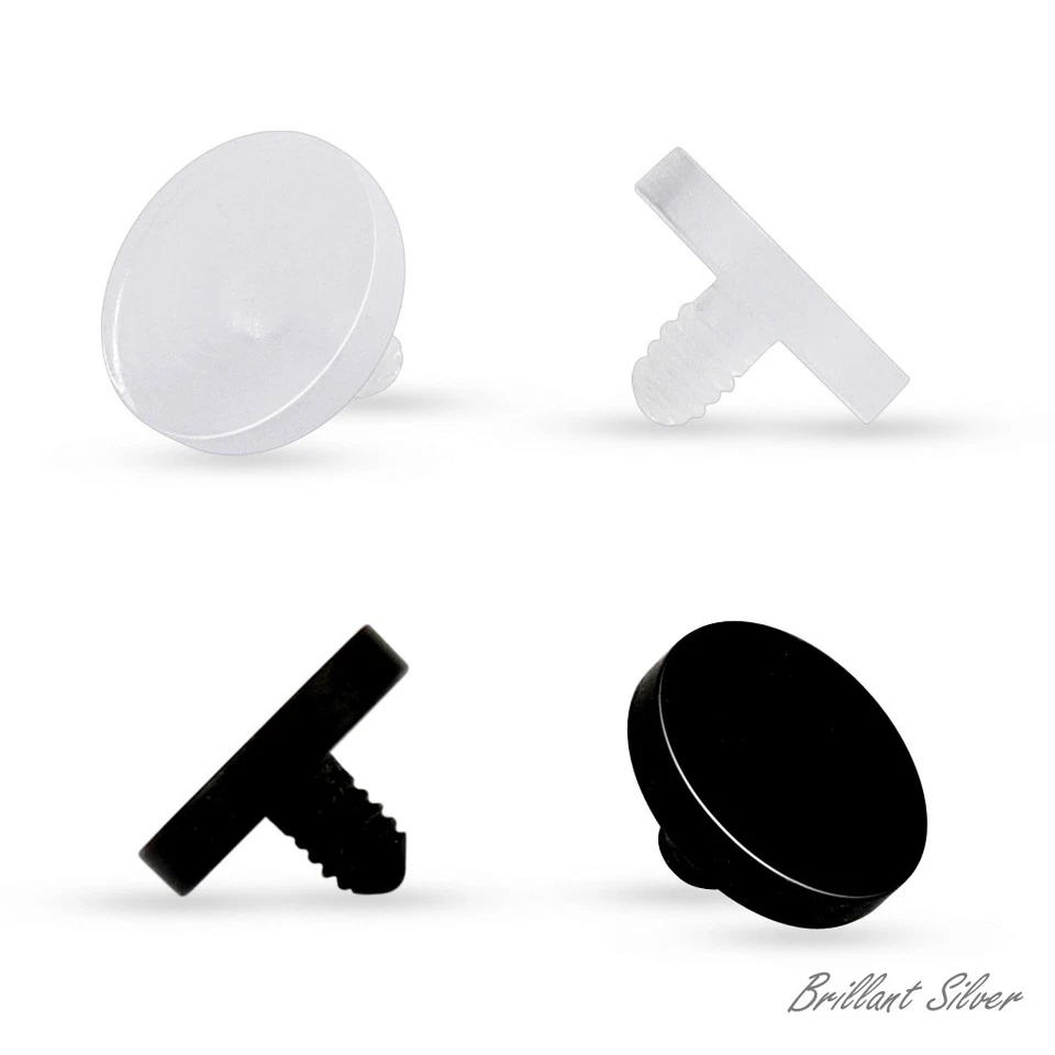 Dermal Anker Bioflex Retainer Microdermal Anchor Weiß Transparent & Schwarz  - Bild 1 von 1