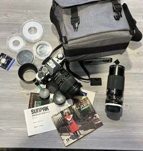 Canon AE-1 Program 35mm SLR Film Camera w/ 2 Lens And Lots Of Extras - BUNDLE ! - Picture 1 of 11