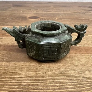 Vintage Jade Miniature Tea Pot No Lid Decor - Picture 1 of 11